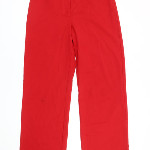 H&M Red Straight Trousers for Women Size 12
