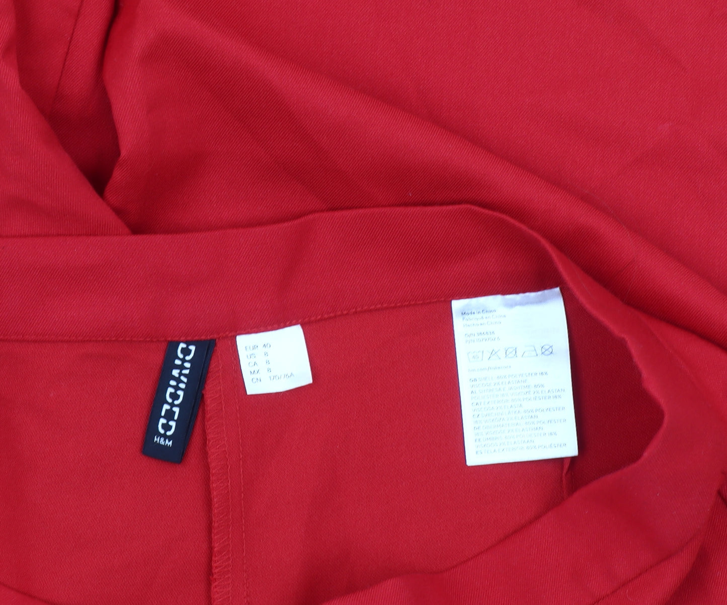 H&M Red Straight Trousers for Women Size 12