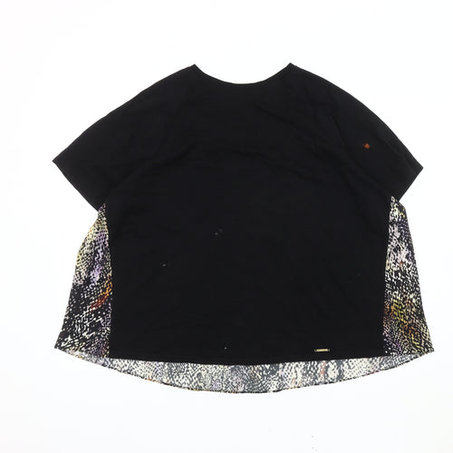 River Island Women's Black Animal Print T-Shirt Size 16