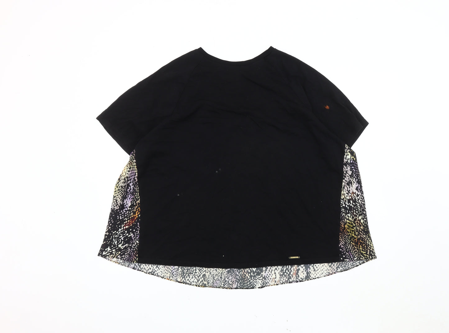 River Island Women's Black Animal Print T-Shirt Size 16