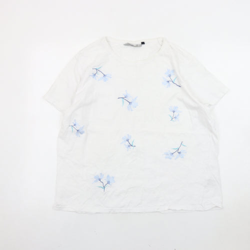 ISLE Essentials Women's White L Floral T-Shirt