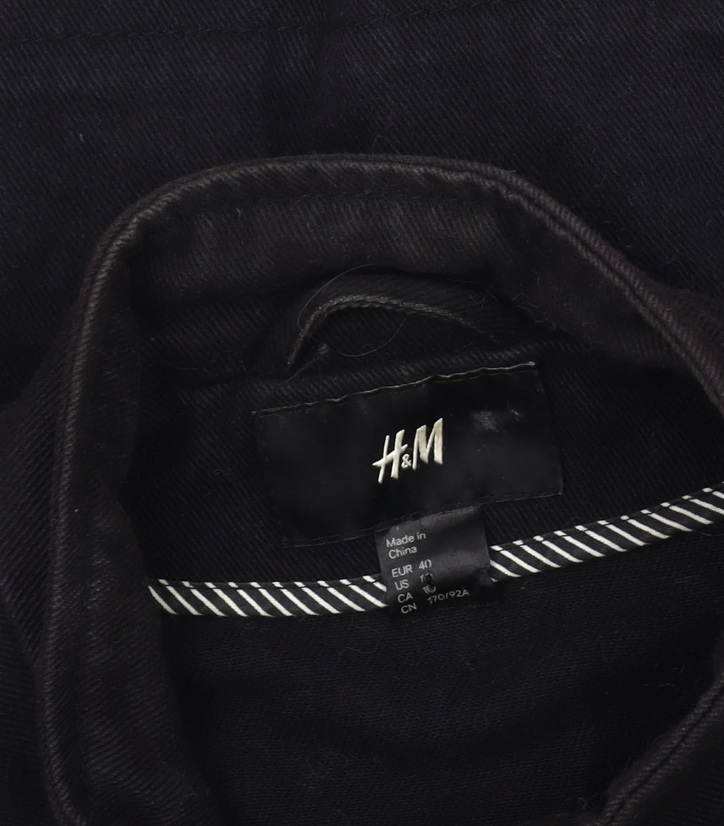 H&M Women's Black Military Jacket Size 12
