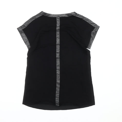 Oasis Women's Black Floral XS Short Sleeve Top