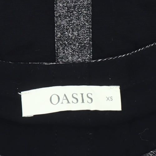 Oasis Women's Black Floral XS Short Sleeve Top