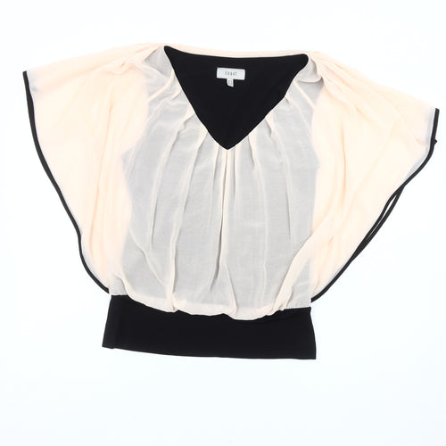 Coast Women's Black Tunic Blouse, Size 12, V-Neck