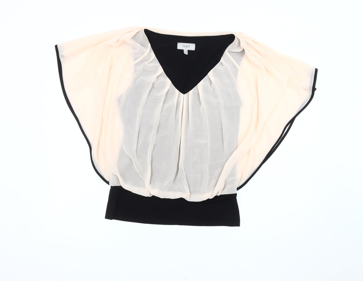 Coast Women's Black Tunic Blouse, Size 12, V-Neck