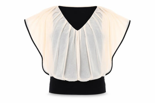 Front view of Coast Women's Black Tunic Blouse, size 12, V-Neck