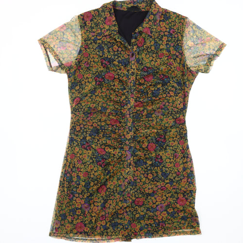 Wednesday's Girl Women Multicoloured Floral Shirt Dress L