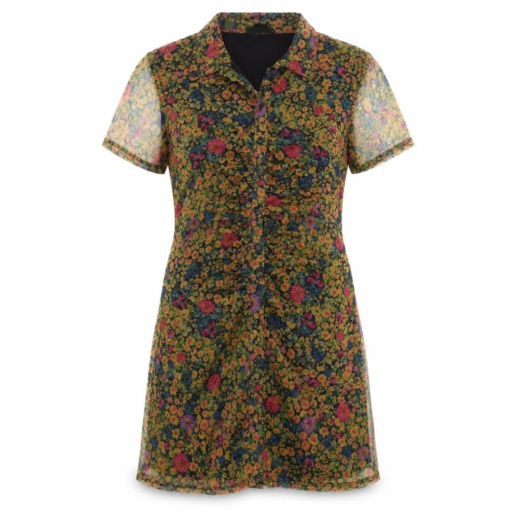 Wednesday's Girl Women Multicoloured Floral Shirt Dress L