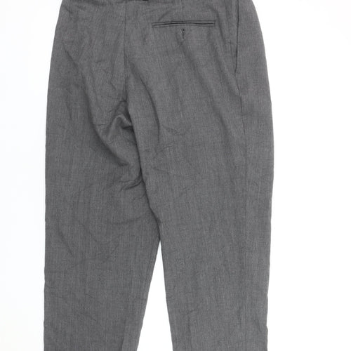 Canda Men's Grey Trousers, Size 34, Classic Fit