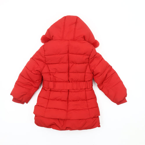 Maine New England Girls Red Puffer Jacket 3-4 Years