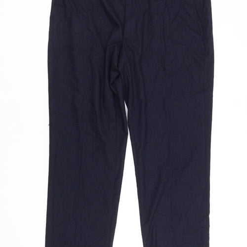 Marks and Spencer Men's Blue Regular Fit Trousers