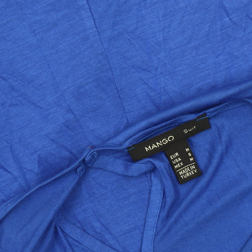 Mango Women Blue 3/4 Sleeve Blouse Size M