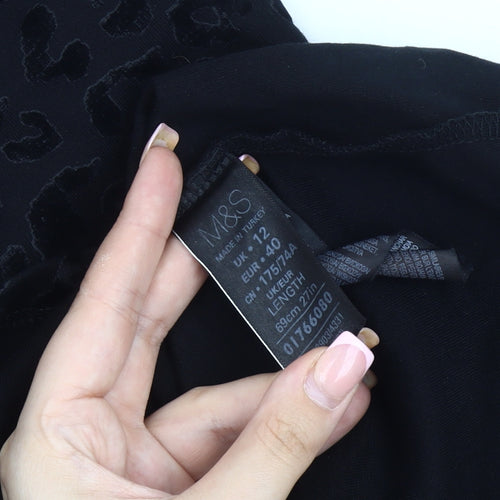 Marks and Spencer Women's Black Pencil Skirt, Size 14