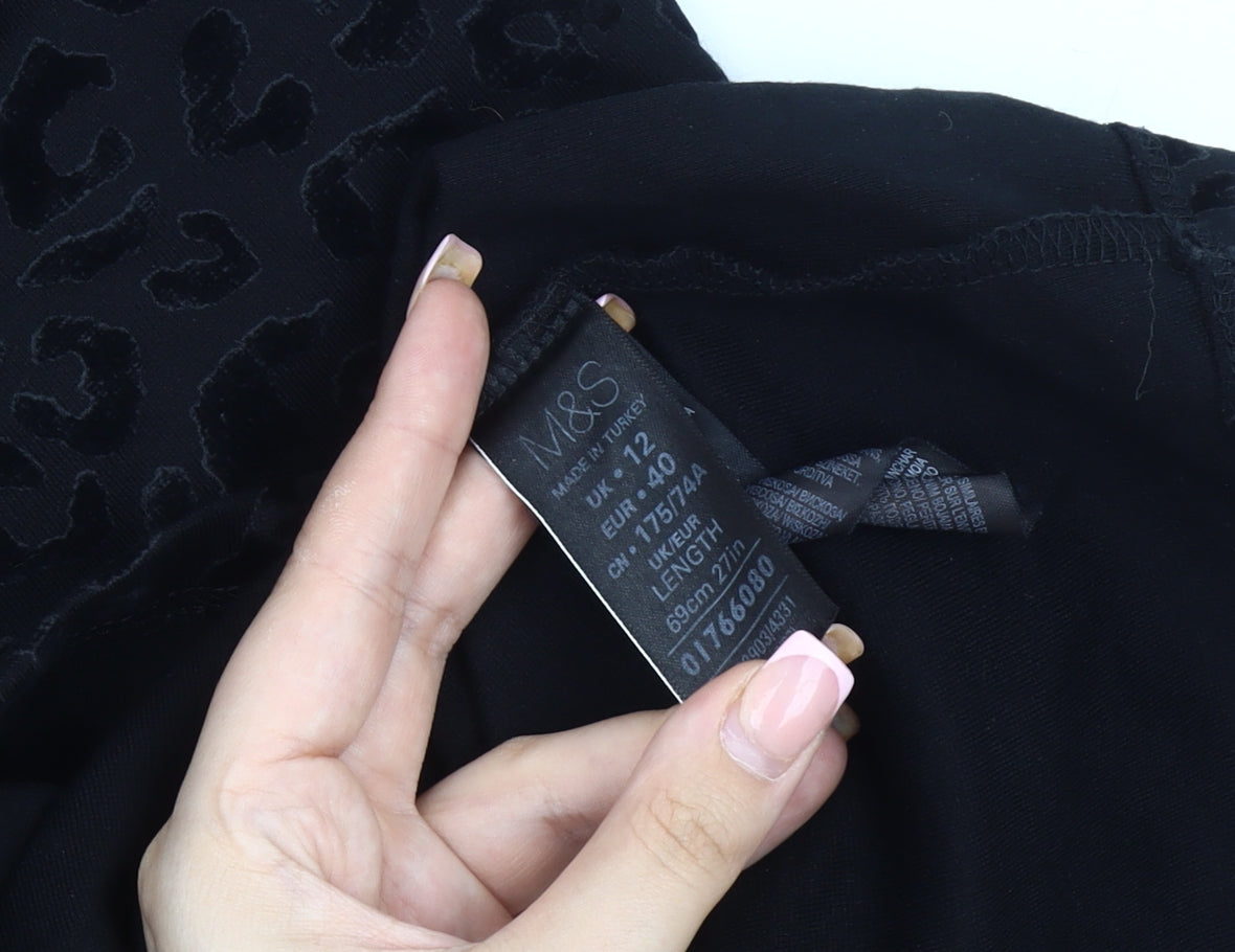 Marks and Spencer Women's Black Pencil Skirt, Size 14