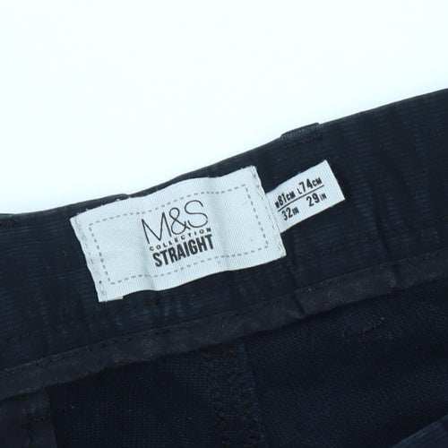 Marks and Spencer Men's Black Straight Trousers 32
