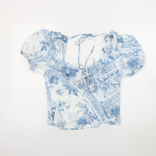 ASOS DESIGN Women's Blue Floral Blouse Size 10