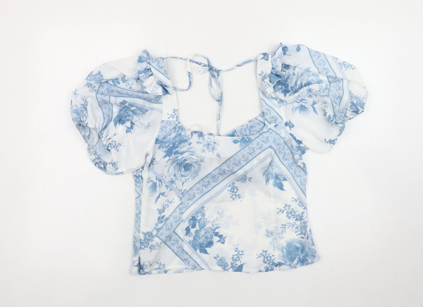 ASOS DESIGN Women's Blue Floral Blouse Size 10