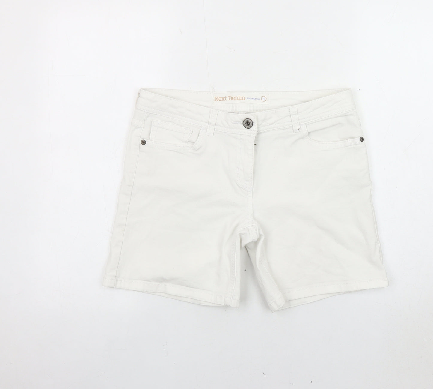 Next Women's White Denim Shorts Size 10