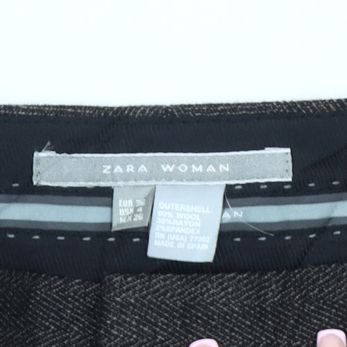 Zara Women's Brown Wool Blend Trousers S