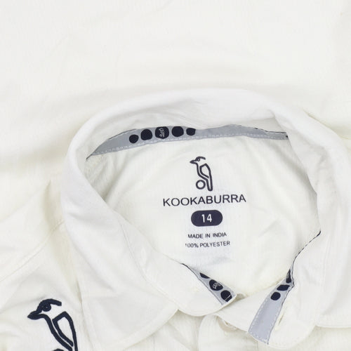 Kookaburra Women's White Polo Shirt, Size 14, Short Sleeve