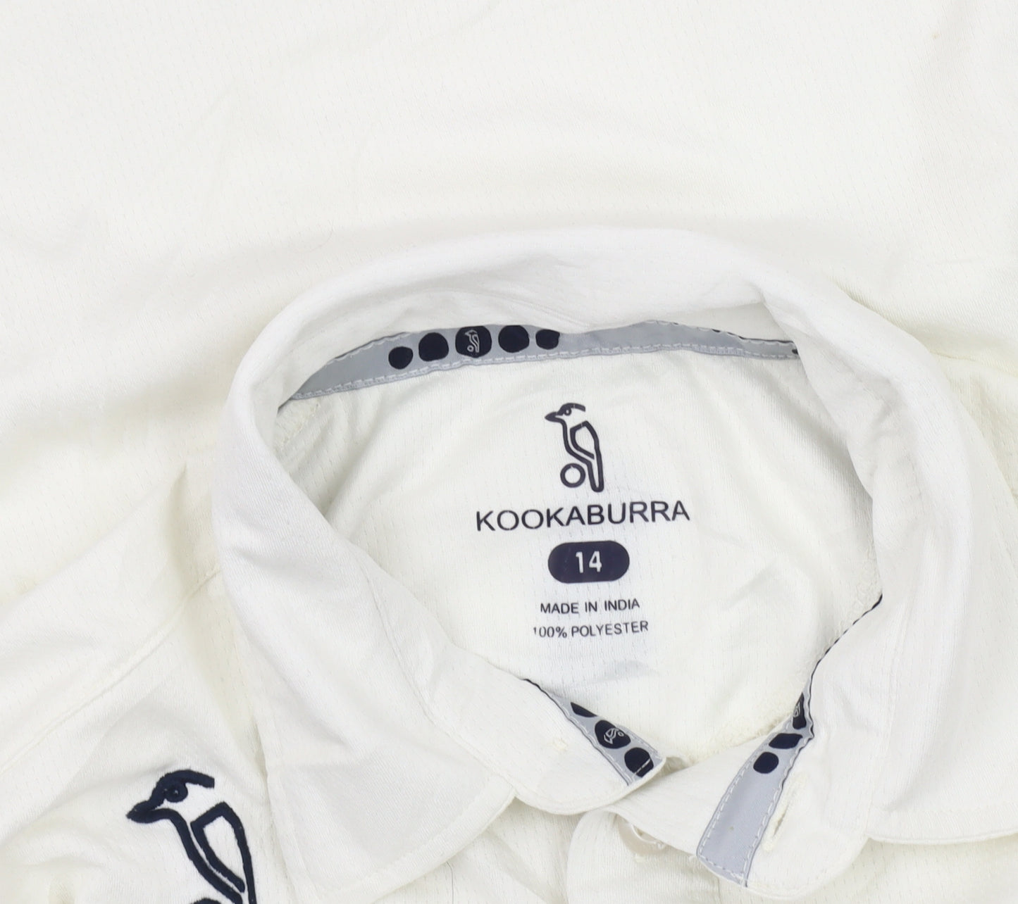 Kookaburra Women's White Polo Shirt, Size 14, Short Sleeve