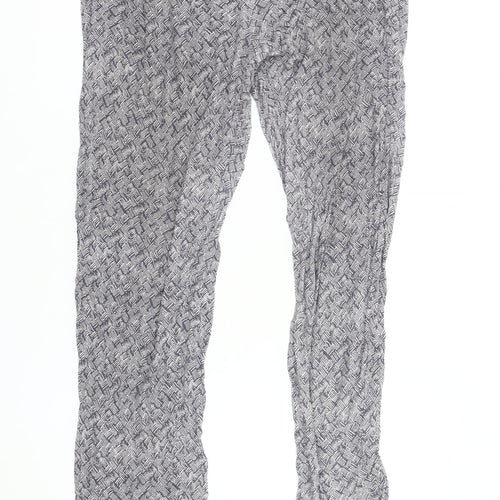 White Stuff Women's Blue Geometric Trousers Size 12