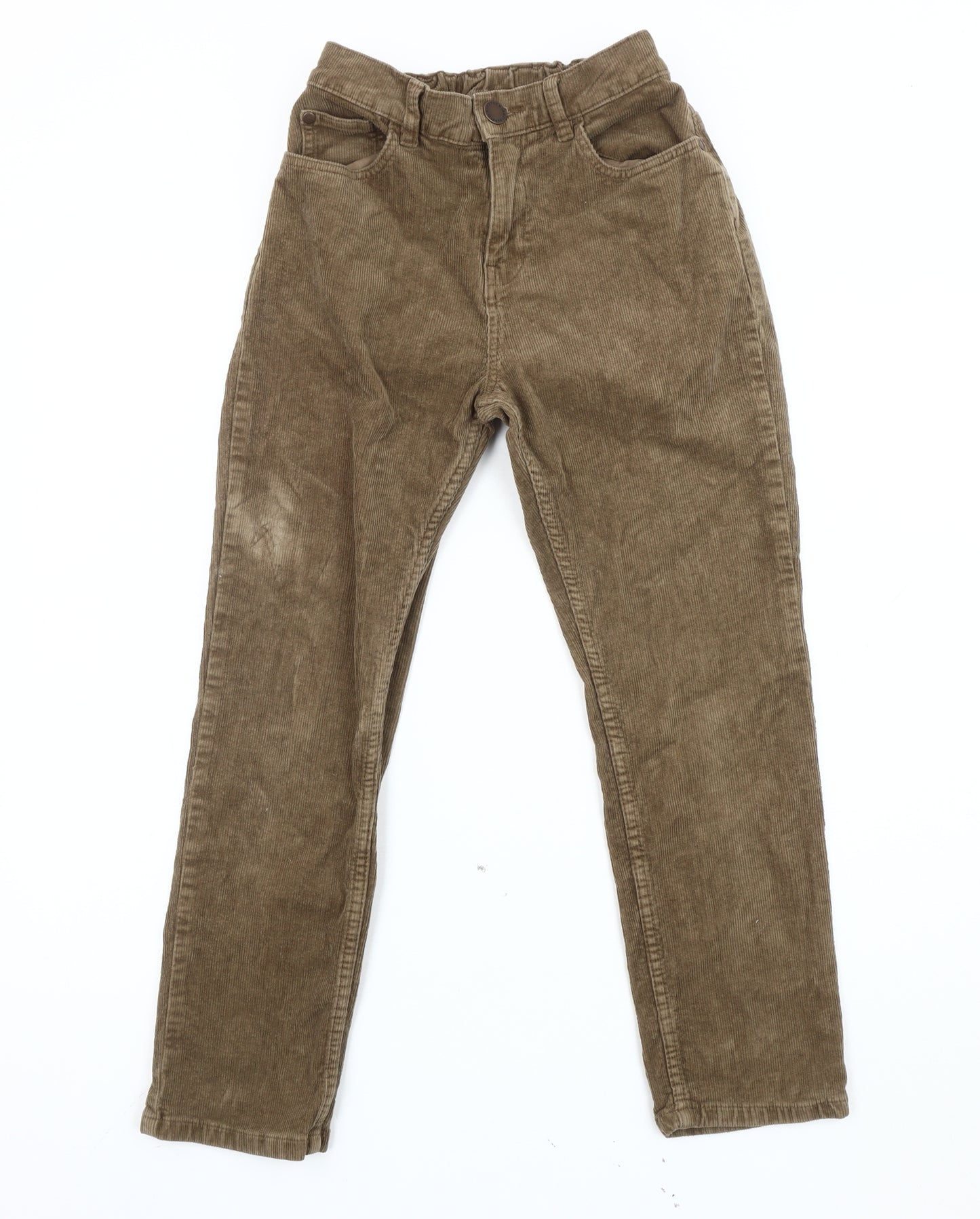 Next Boys Brown Corduroy Trousers 12 Years Elastic Waist
