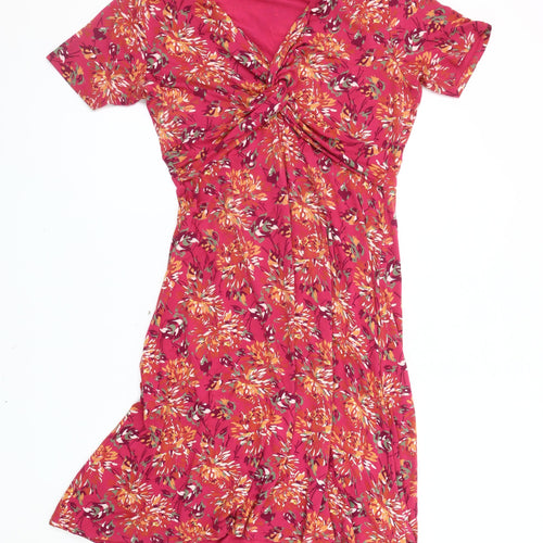 East Women's Multicoloured Floral Wrap Dress Size 16