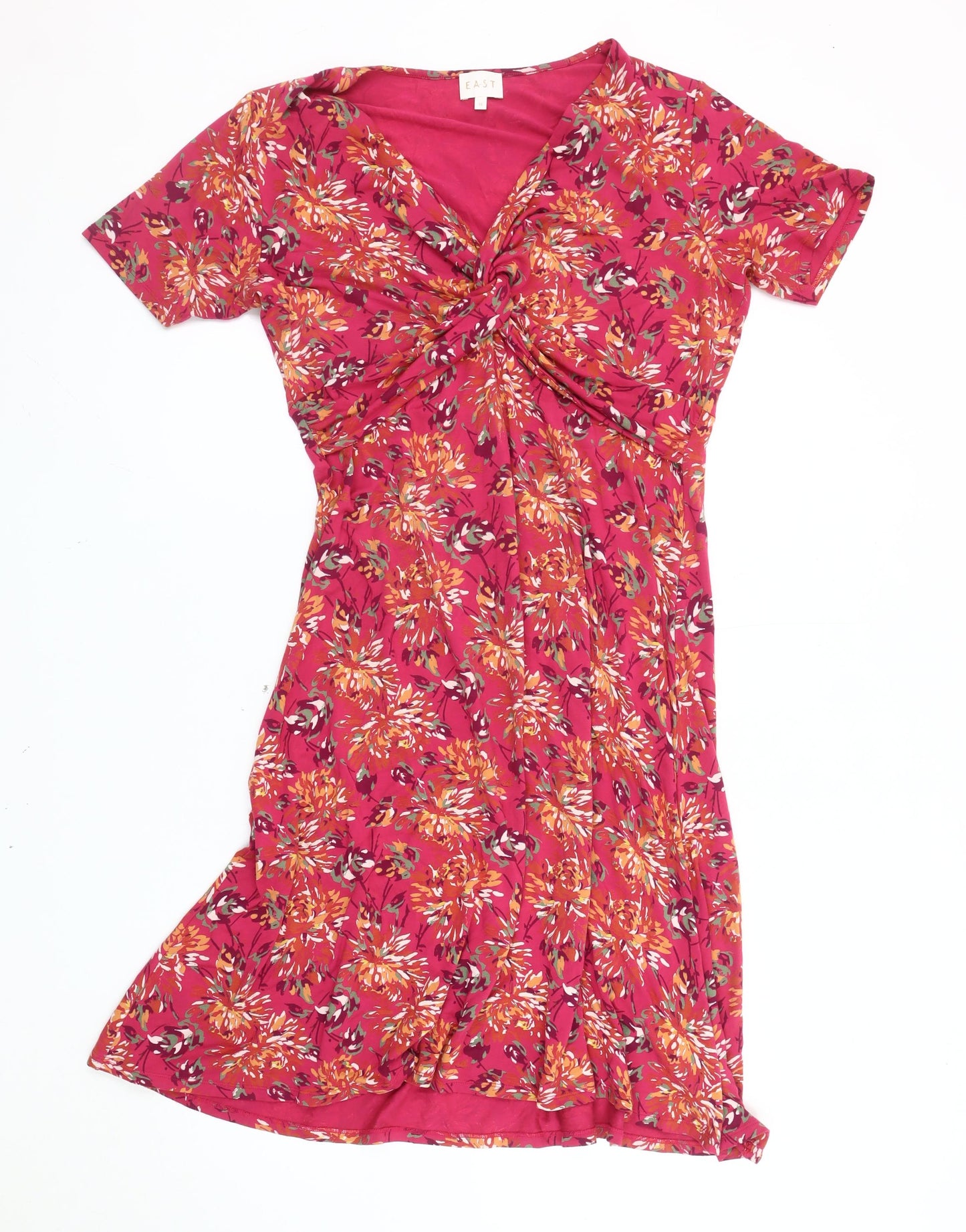 East Women's Multicoloured Floral Wrap Dress Size 16