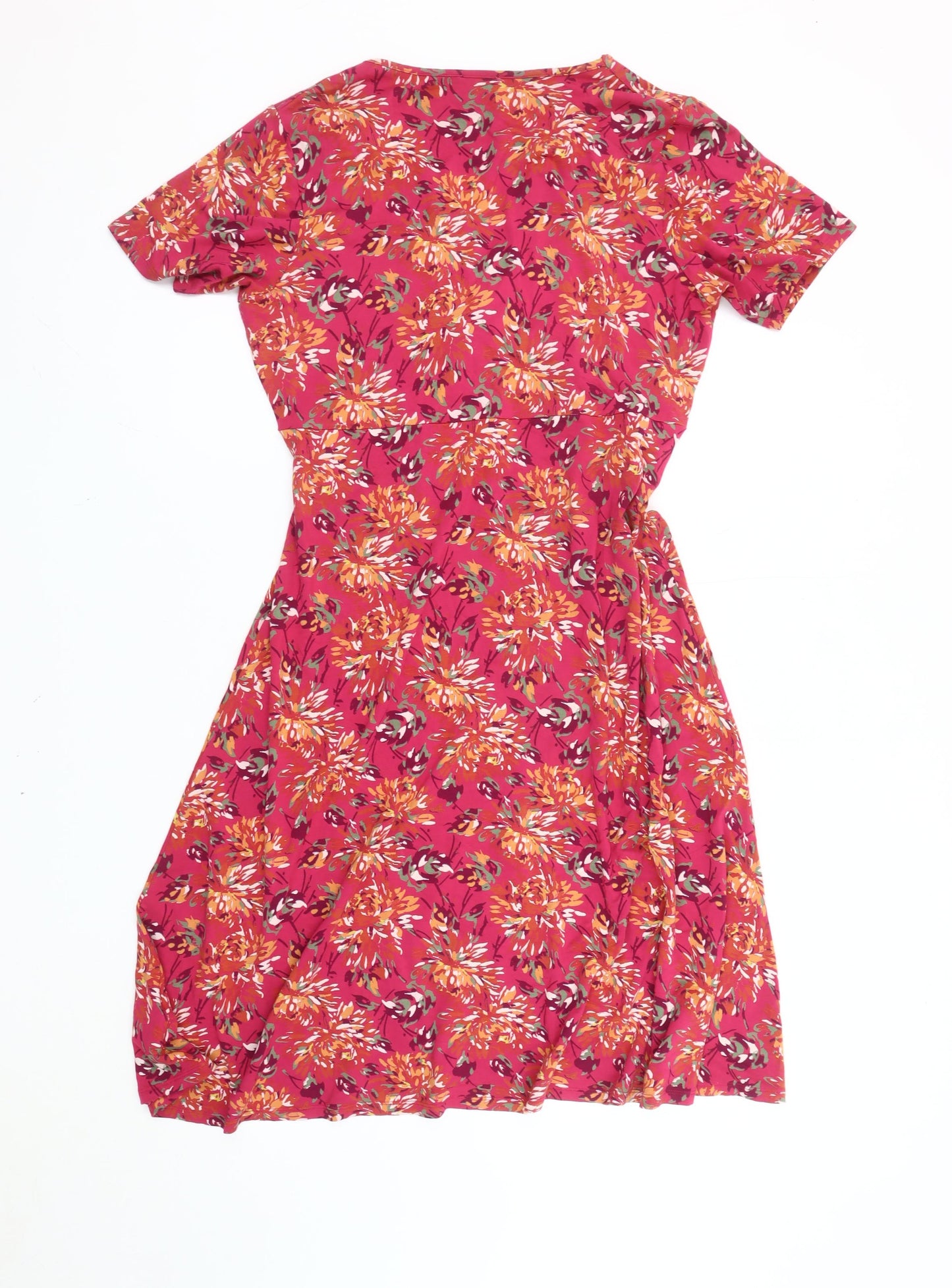 East Women's Multicoloured Floral Wrap Dress Size 16