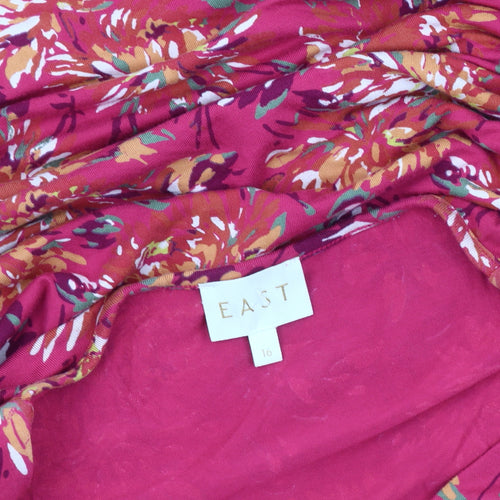 East Women's Multicoloured Floral Wrap Dress Size 16