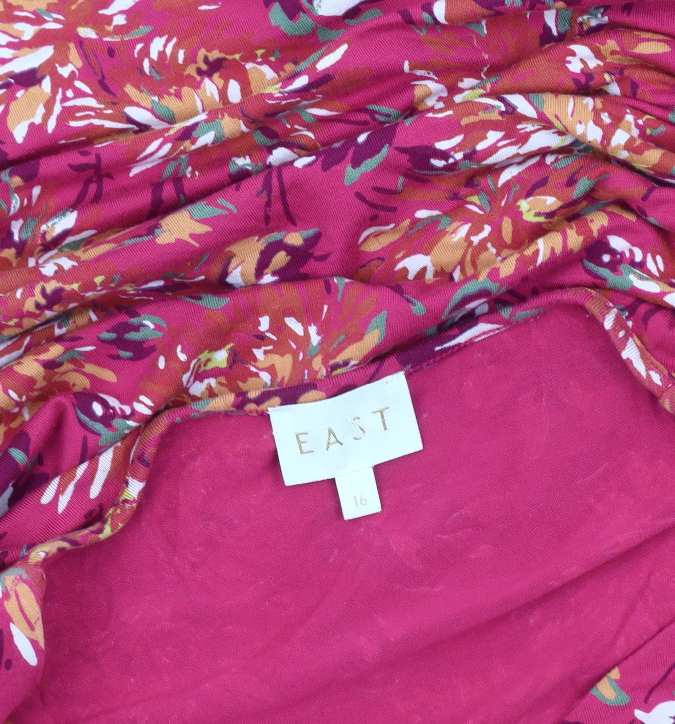 East Women's Multicoloured Floral Wrap Dress Size 16