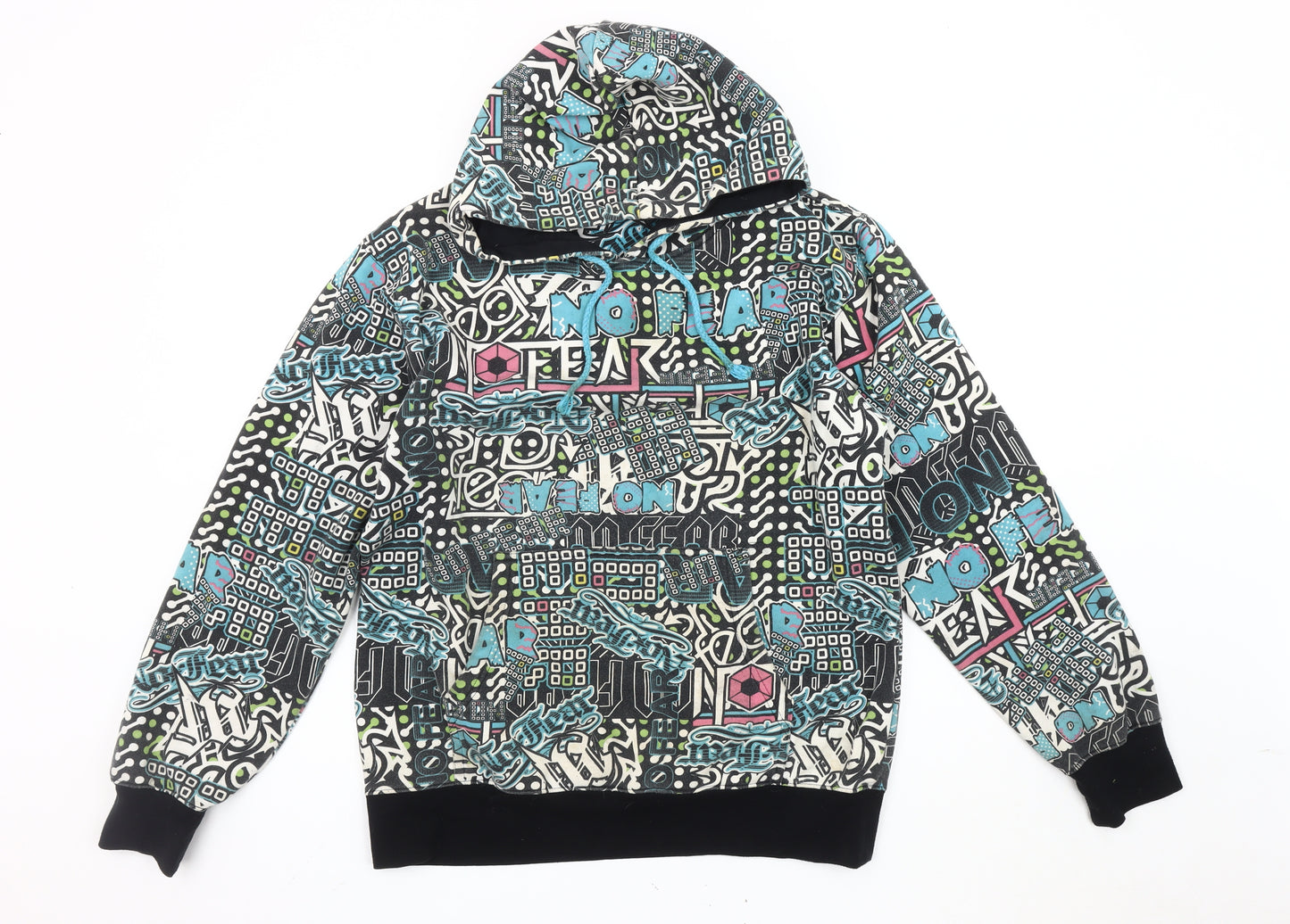 No Fear Men's Multicoloured Graphic Pullover Hoodie, Size L