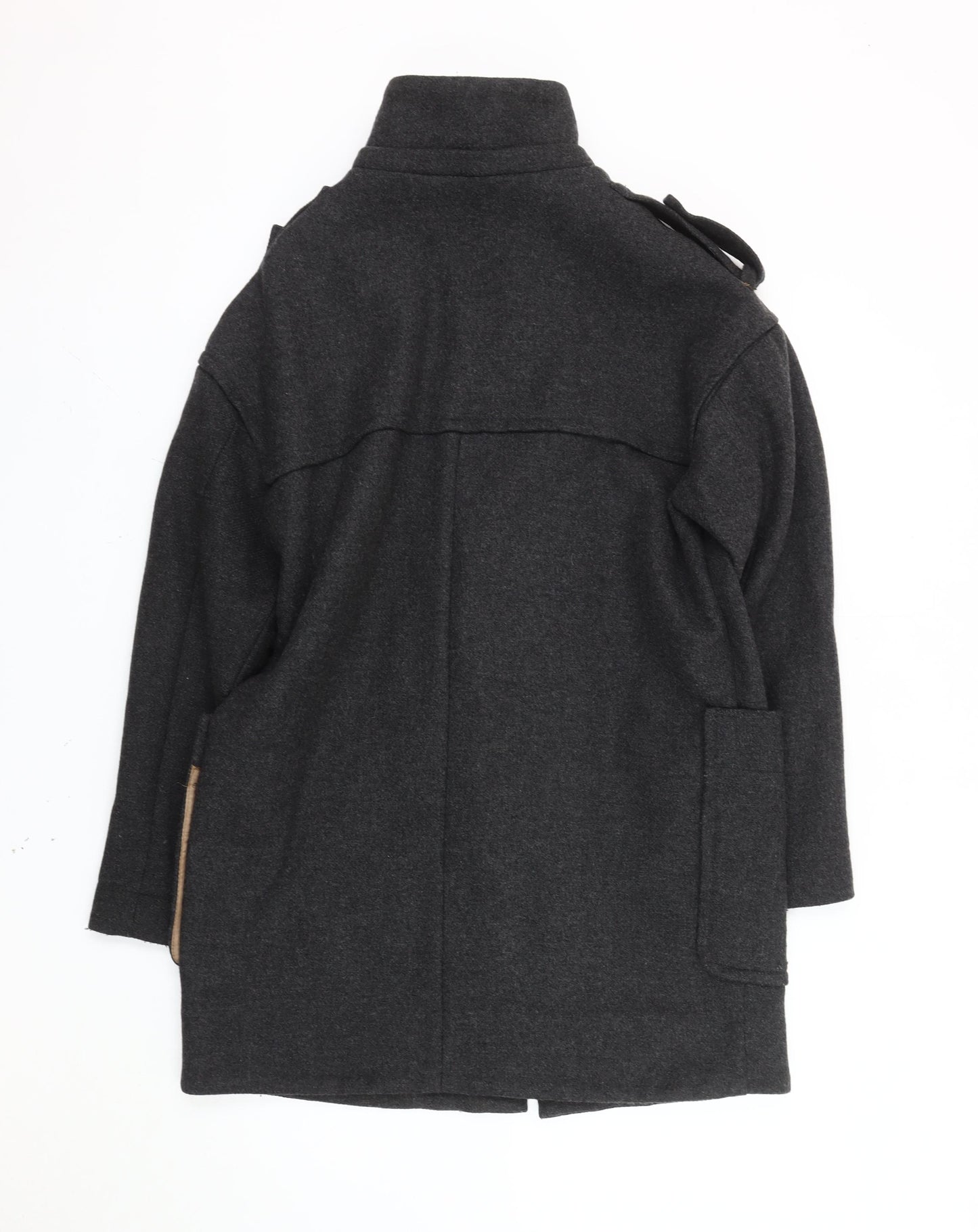 Mango Men's Grey Wool Military Coat S