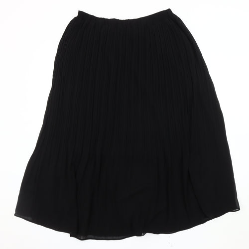 New Look Women's Black Pleated Midi Skirt, Size 14