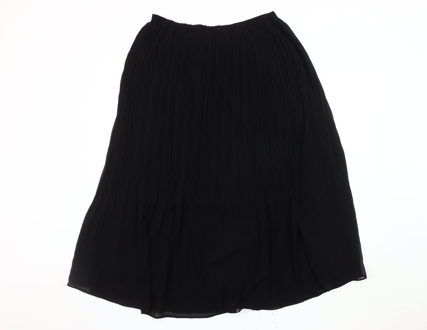 New Look Women's Black Pleated Midi Skirt, Size 14
