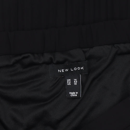 New Look Women's Black Pleated Midi Skirt, Size 14