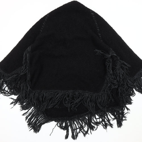 Ame Smith Women's Black Fringe Cape One Size
