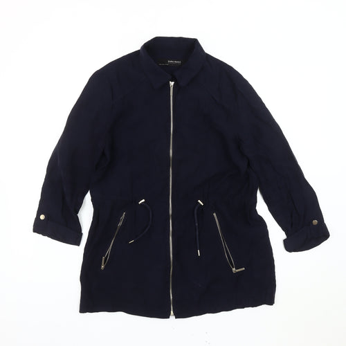 Zara Women's Blue M Basic Jacket with Zip Pockets