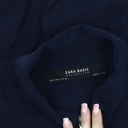 Zara Women's Blue M Basic Jacket with Zip Pockets