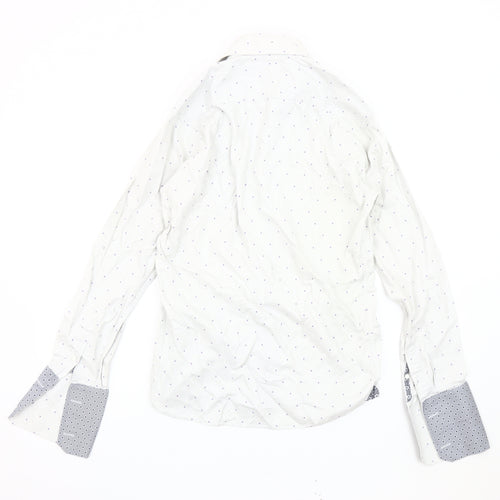 Ted Baker Men's White Geometric Long Sleeve Shirt, Size 15