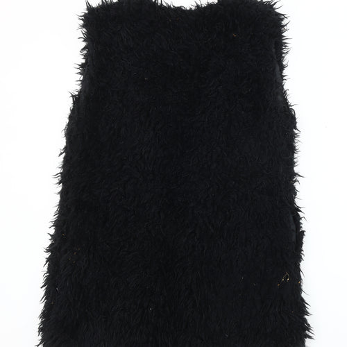 ICHI Women's Black Acrylic Waistcoat, Size S
