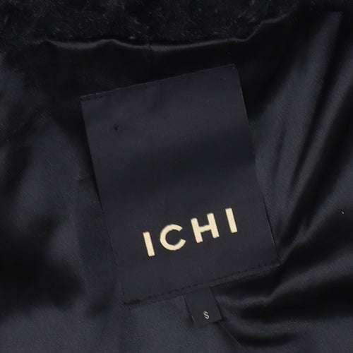 ICHI Women's Black Acrylic Waistcoat, Size S