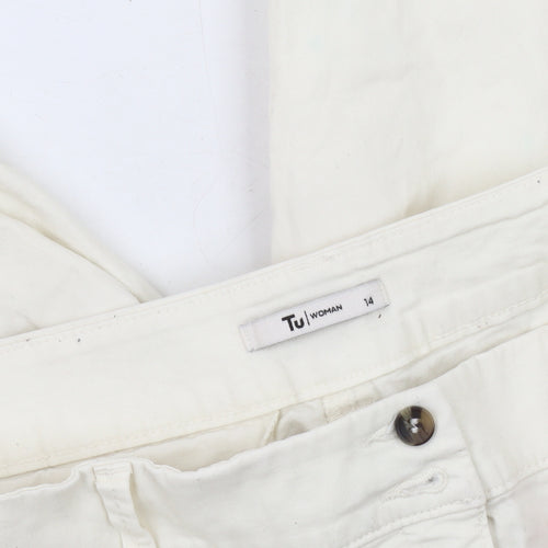 Tu Women's Ivory Straight Jeans Size 14