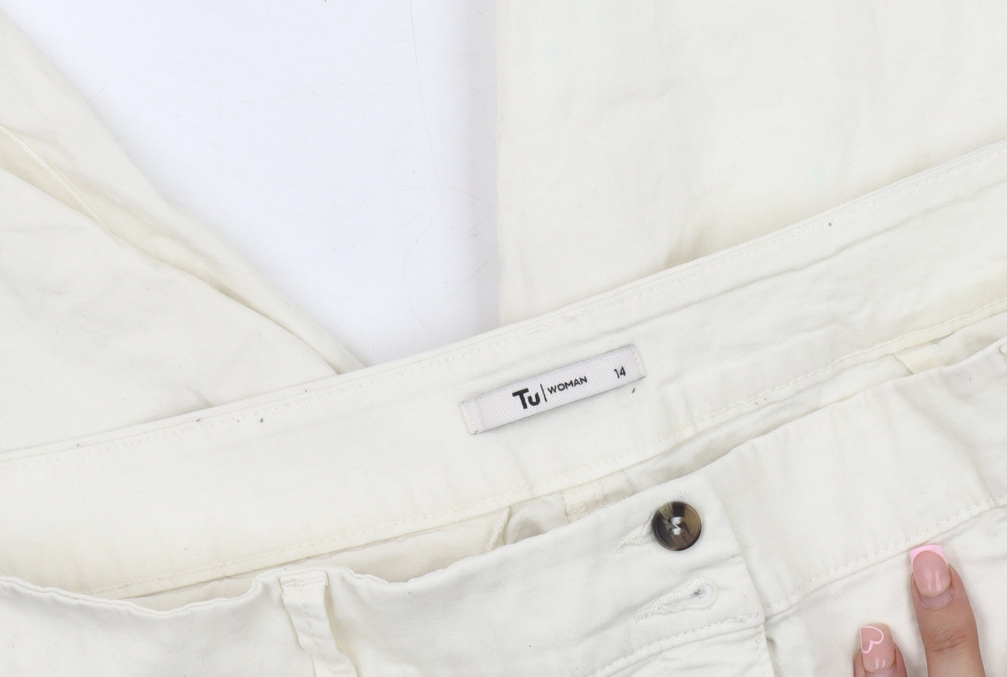 Tu Women's Ivory Straight Jeans Size 14