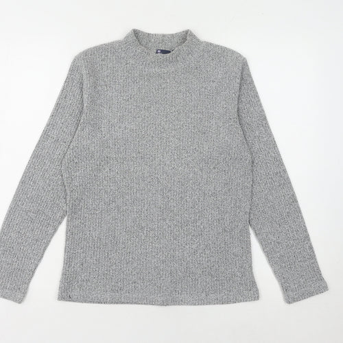 Dash Women's Grey Mock Neck Pullover Jumper Size 10