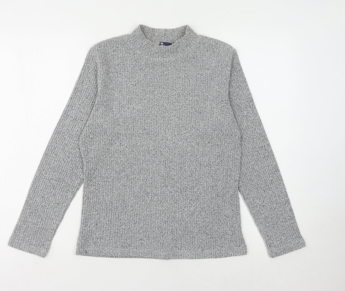Dash Women's Grey Mock Neck Pullover Jumper Size 10