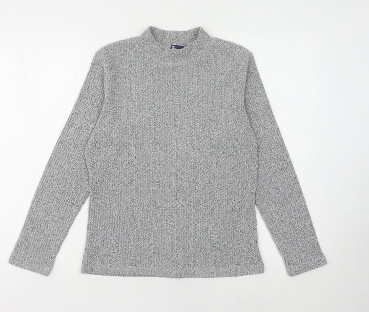 Dash Women's Grey Mock Neck Pullover Jumper Size 10