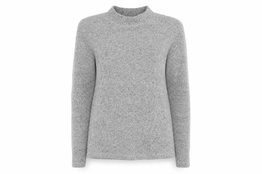Front view of Dash Women's Grey Mock Neck jumper, size 10